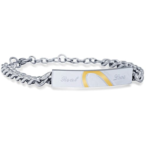 Bracelet Couple Acier Inoxydable avec gravure or