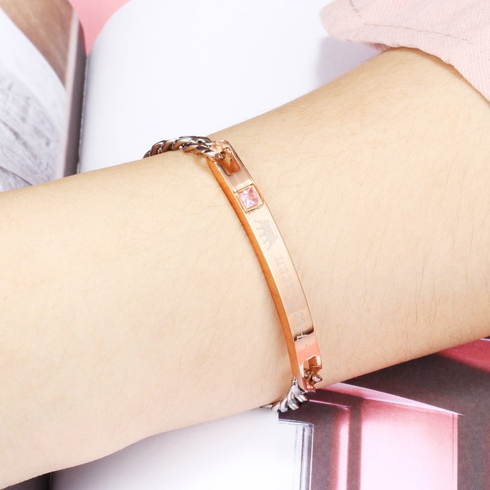 __switch:Femme Bracelet Couple avec Date avec gravure